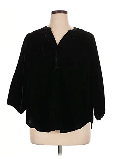 Pre-owned Torrid 3/4 Sleeve Blouse In Black
