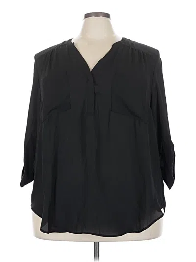 Pre-owned Torrid 3/4 Sleeve Blouse In Black
