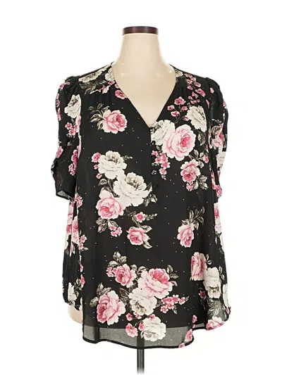 Pre-owned Torrid 3/4 Sleeve Blouse In Black