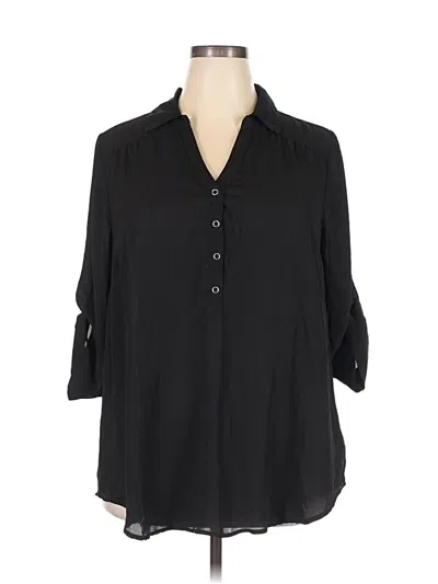 Pre-owned Torrid 3/4 Sleeve Blouse In Black
