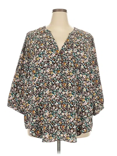 Pre-owned Torrid 3/4 Sleeve Blouse In Black