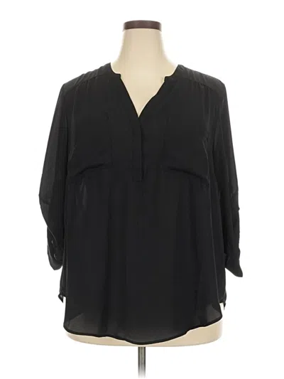 Pre-owned Torrid 3/4 Sleeve Blouse In Black