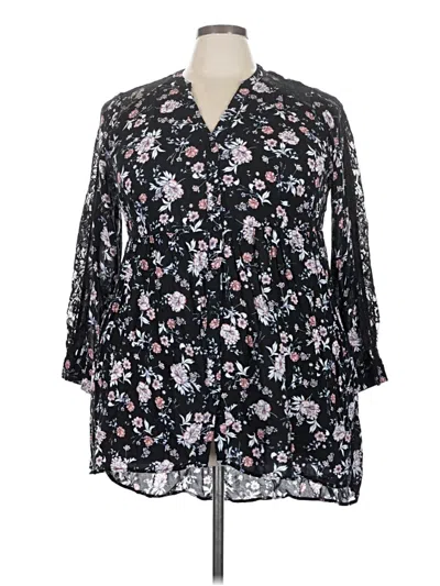 Pre-owned Torrid 3/4 Sleeve Blouse In Black