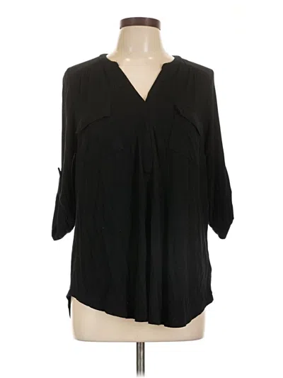 Pre-owned Torrid 3/4 Sleeve Blouse In Black