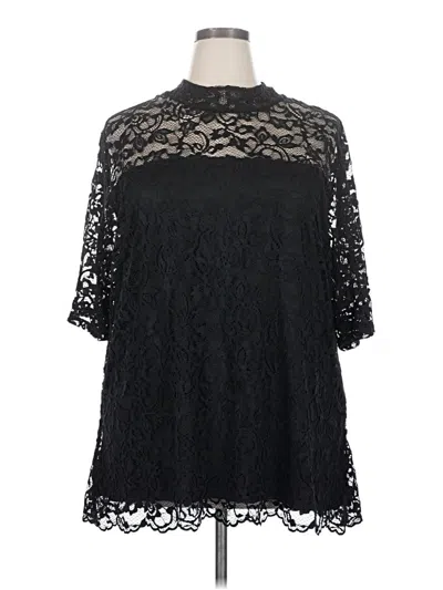 Pre-owned Torrid 3/4 Sleeve Blouse In Black