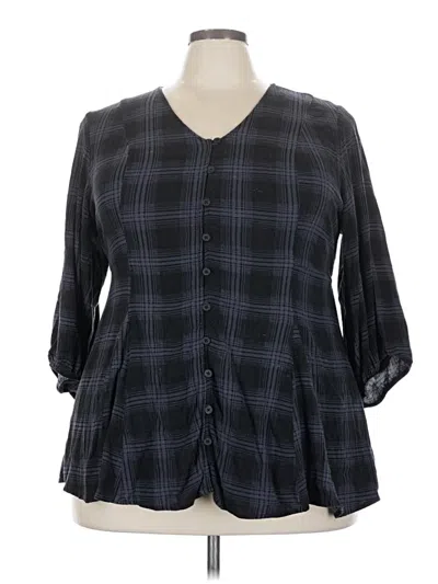 Pre-owned Torrid 3/4 Sleeve Blouse In Black