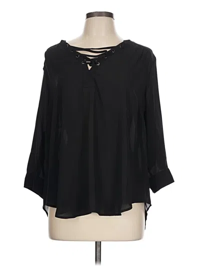 Pre-owned Torrid 3/4 Sleeve Blouse In Black
