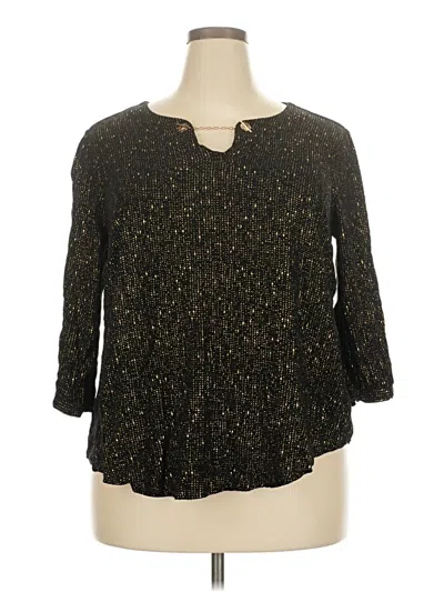 Pre-owned Torrid 3/4 Sleeve Blouse In Black