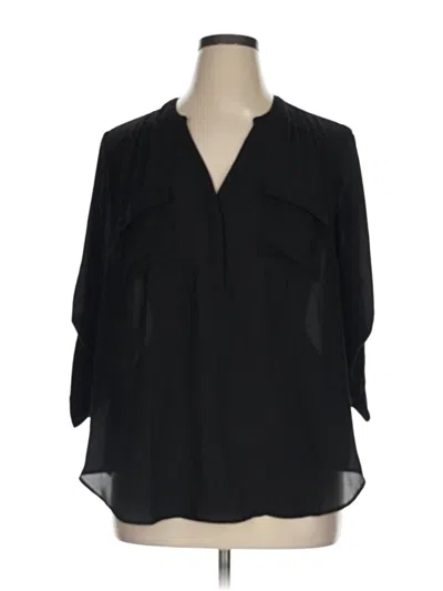 Pre-owned Torrid 3/4 Sleeve Blouse In Black