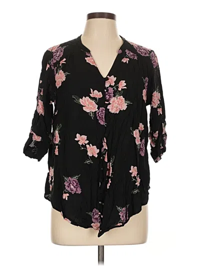Pre-owned Torrid 3/4 Sleeve Blouse In Black