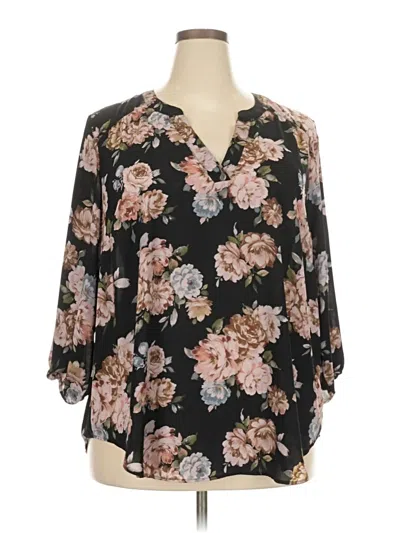 Pre-owned Torrid 3/4 Sleeve Blouse In Black