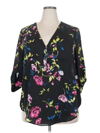 Pre-owned Torrid 3/4 Sleeve Blouse In Black