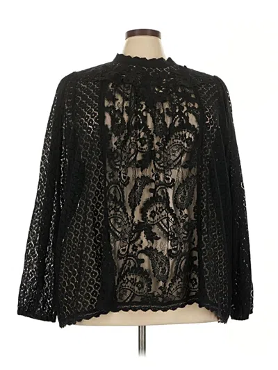 Pre-owned Torrid 3/4 Sleeve Blouse In Black