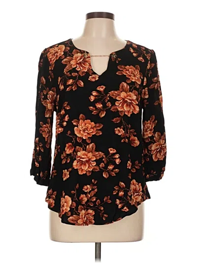 Pre-owned Torrid 3/4 Sleeve Blouse In Black