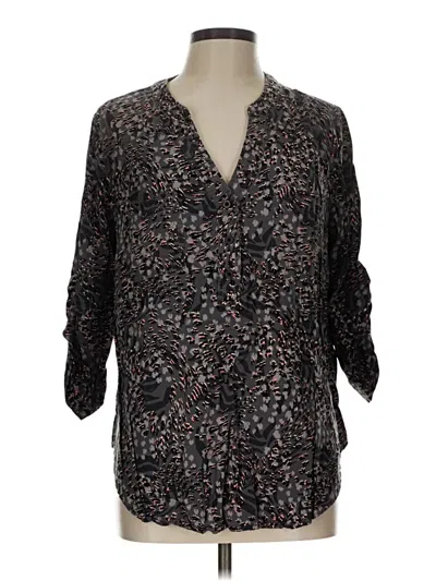 Pre-owned Torrid 3/4 Sleeve Blouse In Black
