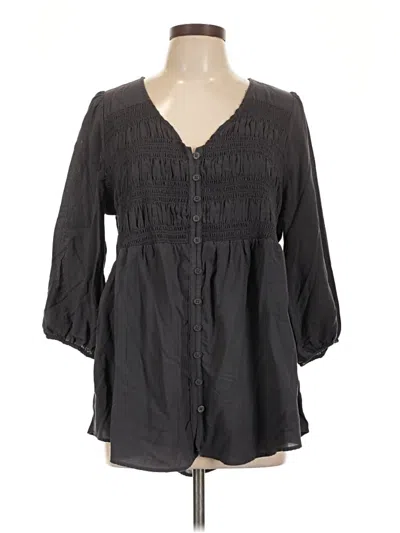 Pre-owned Torrid 3/4 Sleeve Blouse In Black