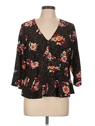 Pre-owned Torrid 3/4 Sleeve Blouse In Black