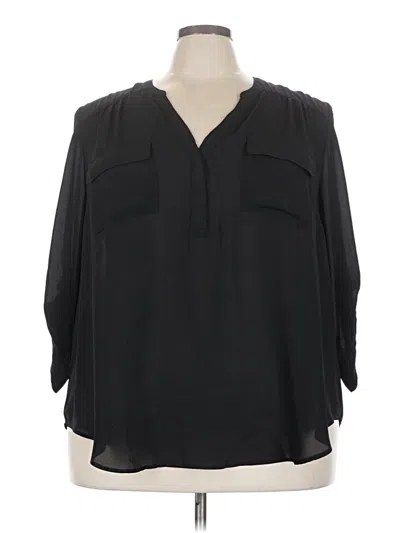 Pre-owned Torrid 3/4 Sleeve Blouse In Black