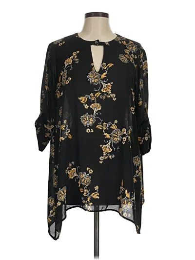 Pre-owned Torrid 3/4 Sleeve Blouse In Black
