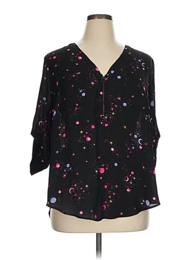 Pre-owned Torrid 3/4 Sleeve Blouse In Black