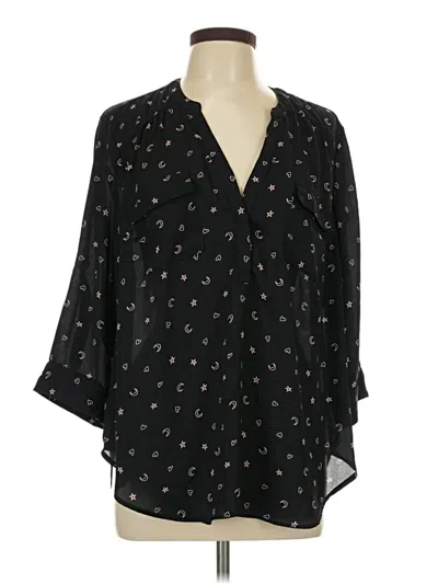Pre-owned Torrid 3/4 Sleeve Blouse In Black