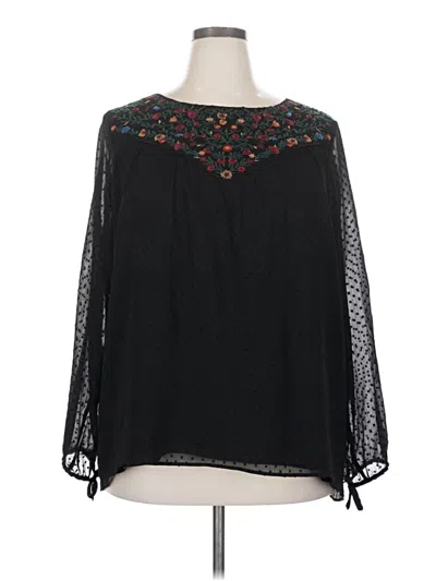 Pre-owned Torrid 3/4 Sleeve Blouse In Black