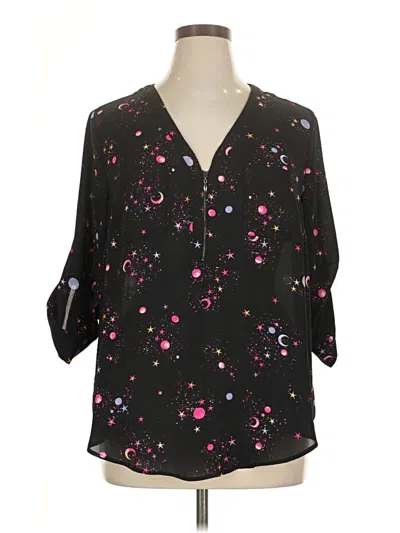 Pre-owned Torrid 3/4 Sleeve Blouse In Black