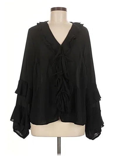 Pre-owned Torrid 3/4 Sleeve Blouse In Black