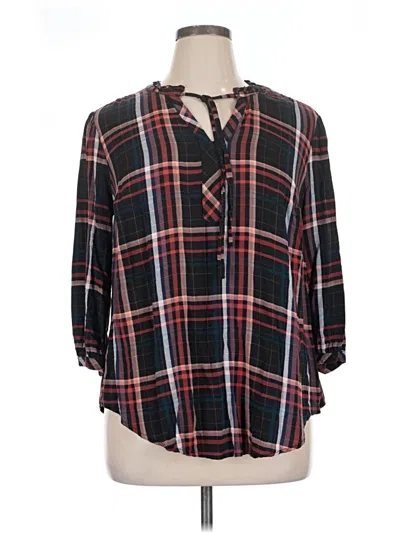 Pre-owned Torrid 3/4 Sleeve Blouse In Black