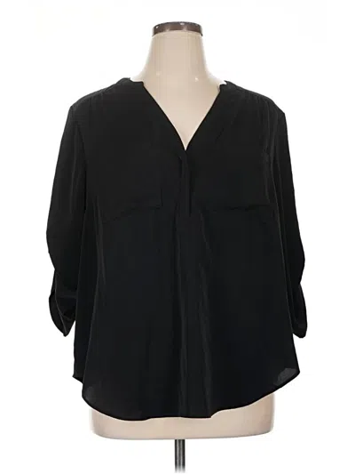 Pre-owned Torrid 3/4 Sleeve Blouse In Black