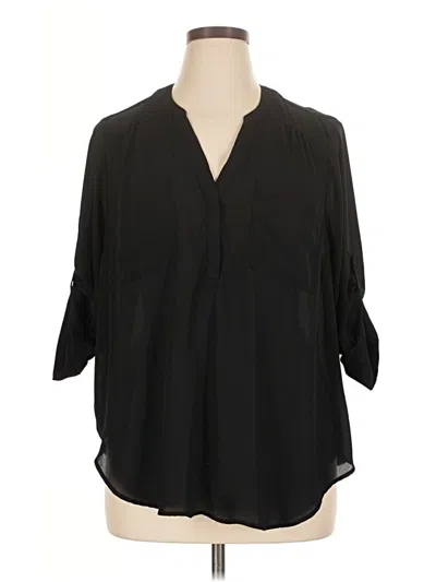 Pre-owned Torrid 3/4 Sleeve Blouse In Black