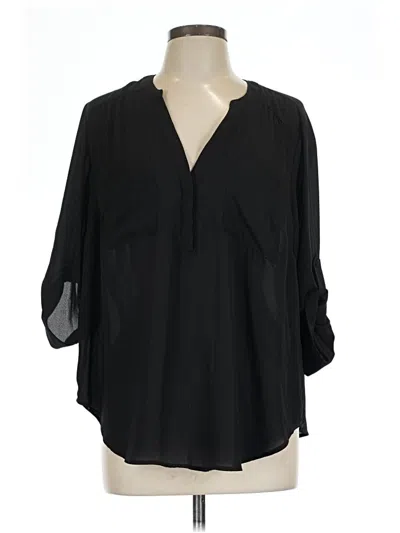Pre-owned Torrid 3/4 Sleeve Blouse In Black