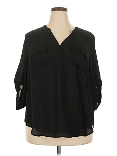 Pre-owned Torrid 3/4 Sleeve Blouse In Black