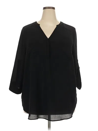 Pre-owned Torrid 3/4 Sleeve Blouse In Black