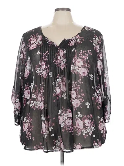 Pre-owned Torrid 3/4 Sleeve Blouse In Black