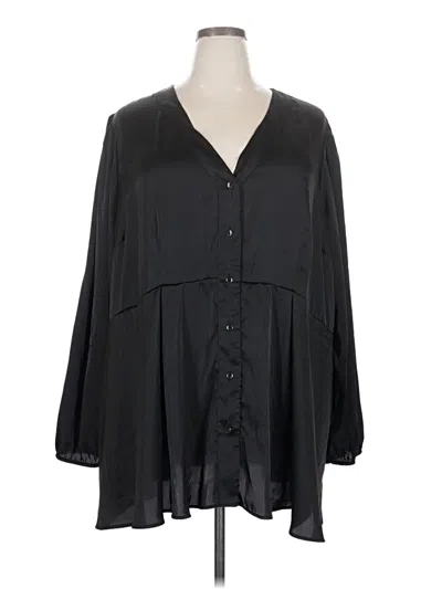 Pre-owned Torrid 3/4 Sleeve Blouse In Black