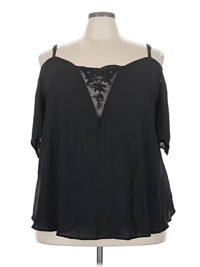 Pre-owned Torrid 3/4 Sleeve Blouse In Black