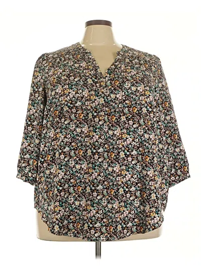 Pre-owned Torrid 3/4 Sleeve Blouse In Black