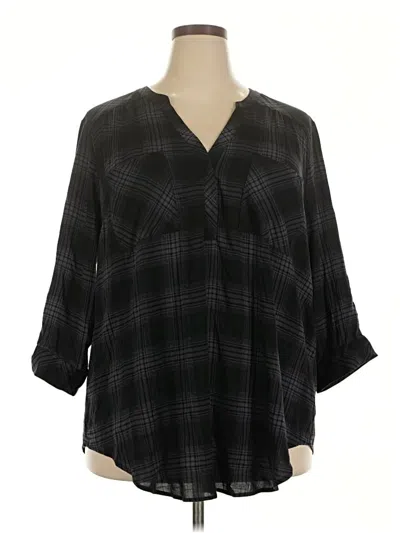 Pre-owned Torrid 3/4 Sleeve Blouse In Black
