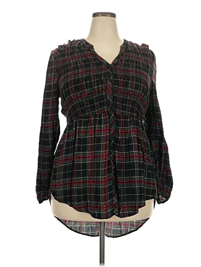 Pre-owned Torrid 3/4 Sleeve Blouse In Black