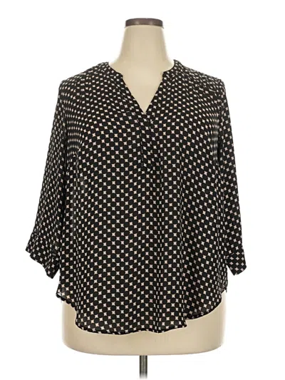 Pre-owned Torrid 3/4 Sleeve Blouse In Black