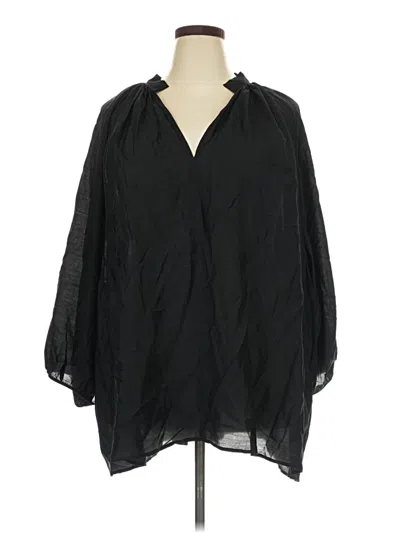Pre-owned Torrid 3/4 Sleeve Blouse In Black