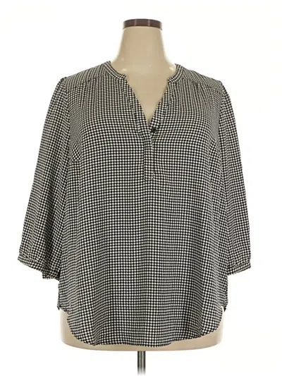 Pre-owned Torrid 3/4 Sleeve Blouse In Black