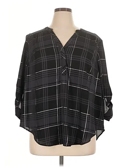 Pre-owned Torrid 3/4 Sleeve Blouse In Black