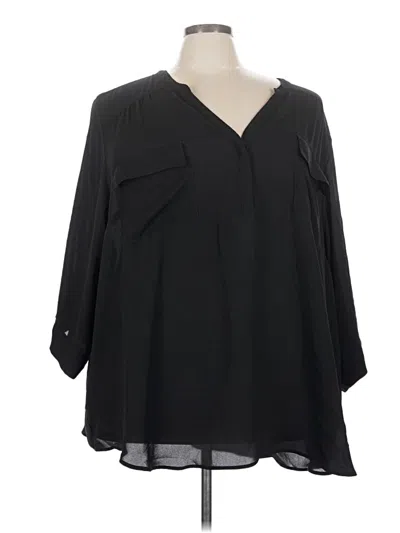 Pre-owned Torrid 3/4 Sleeve Blouse In Black