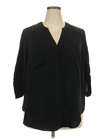 Pre-owned Torrid 3/4 Sleeve Blouse In Black