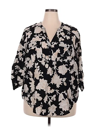 Pre-owned Torrid 3/4 Sleeve Blouse In Black