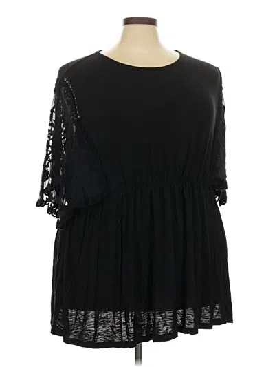 Pre-owned Torrid 3/4 Sleeve Blouse In Black