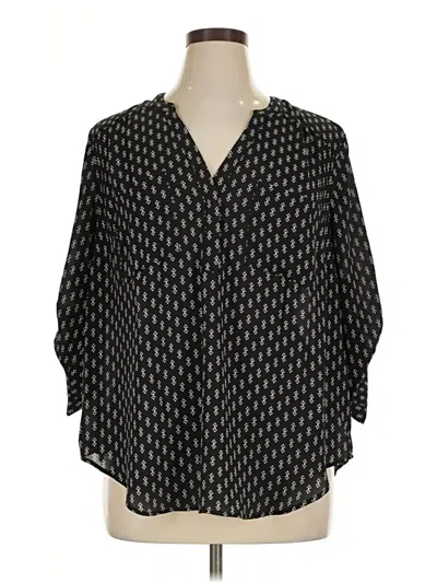 Pre-owned Torrid 3/4 Sleeve Blouse In Black