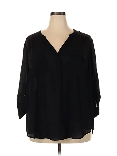 Pre-owned Torrid 3/4 Sleeve Blouse In Black